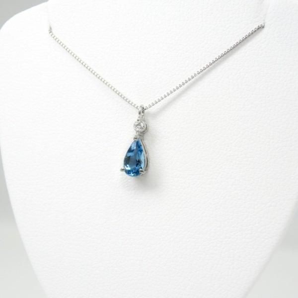 サンタマリアアクアマリン ダイヤモンドネックレス AQ 0.38ct D サンタマリアアクアマリン ダイヤモンドネックレス AQ 0.38ct D
