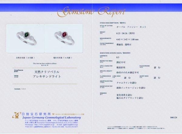 ブラジル産アレキサンドライト ダイヤモンドリング AX 0.23ct D ブラジル産アレキサンドライト ダイヤモンドリング AX 0.23ct D