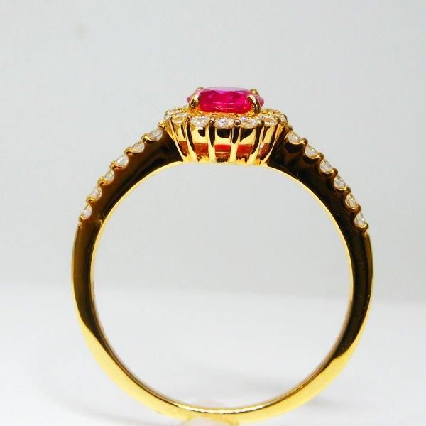 ミャンマー産ラウンドブリリアントルビー ダイヤモンドリング R 0.53ct