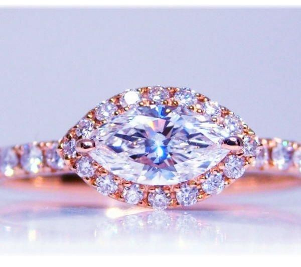 マーキスカットダイヤモンドリング D 0.30ct D-VS2 0.27ct K18PG マーキスカットダイヤモンドリング D 0.30ct D-VS2 0.27ct K18PG