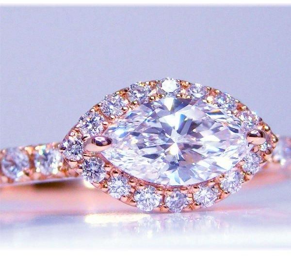 マーキスカットダイヤモンドリング D 0.30ct D-VS2 0.27ct K18PG マーキスカットダイヤモンドリング D 0.30ct D-VS2 0.27ct K18PG