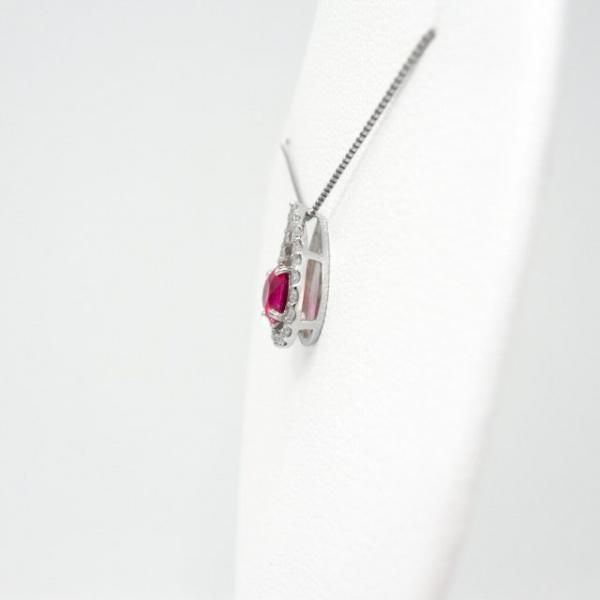 ルビー ダイヤモンドネックレス R 0.57ct D 0.15ct 45cm Pt950