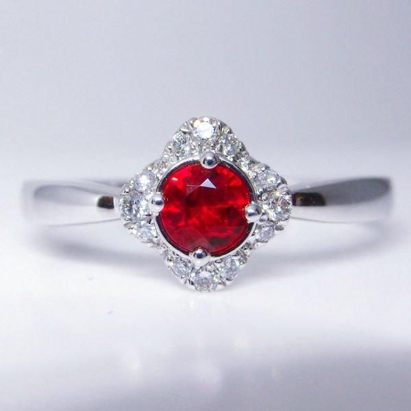 ピジョンブラッドカラールビーダイヤモンドリング R 0.24ct D0