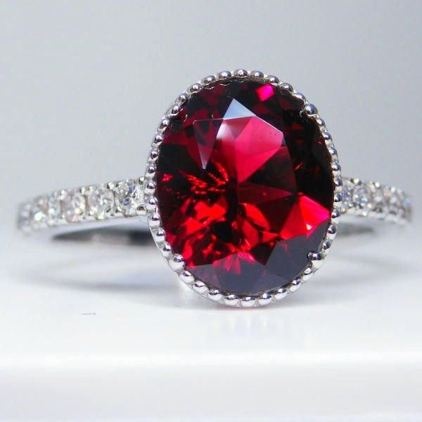 ガーネット ダイヤモンドリング GA 2.24ct D 0.20ct Pt950 日独 ガーネット ダイヤモンドリング GA 2.24ct D 0.20ct Pt950 日独