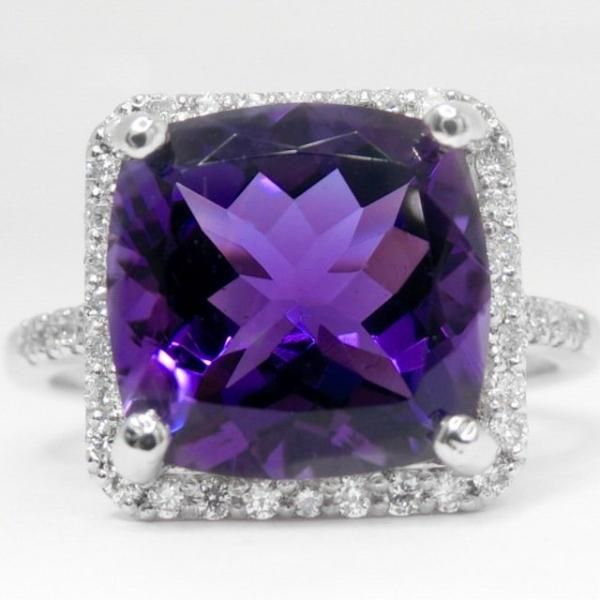 アメシスト ダイヤモンドリング AM 3.94ct D 0.24ct Pt950 日独