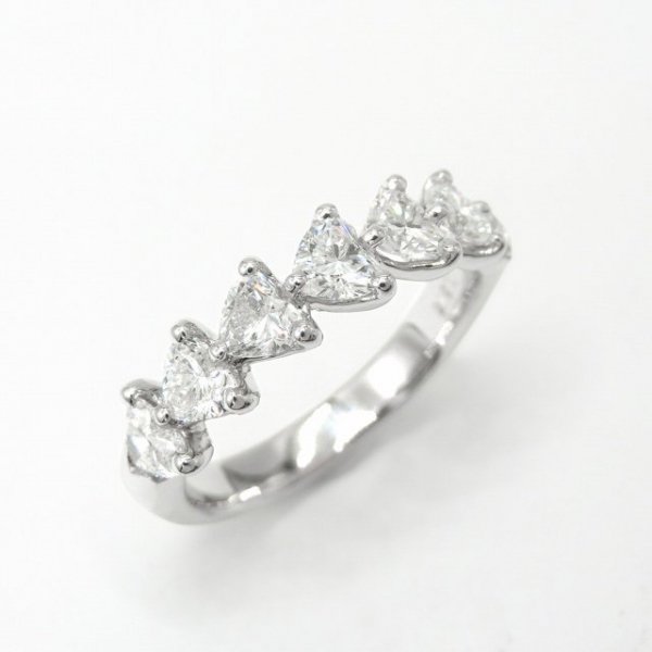 Dカラー ハートシェイプダイヤモンド ハーフエタニティリング D 1.316ct D-VS2-VS1 Pt950 AGT鑑定書付 BOUTIQUE  LINE