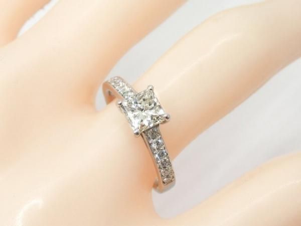 プリンセスカットダイヤモンドリング D 1.013ct M-SI2 D 0.19ct プリンセスカットダイヤモンドリング D 1.013ct M-SI2 D 0.19ct