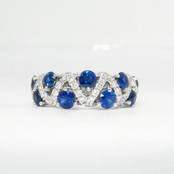 サファイア ダイヤモンドバンドリング SA 1.65ct D 0.74ct K18WG