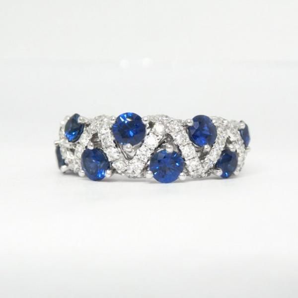 サファイア ダイヤモンドバンドリング SA 1.65ct D 0.74ct K18WG