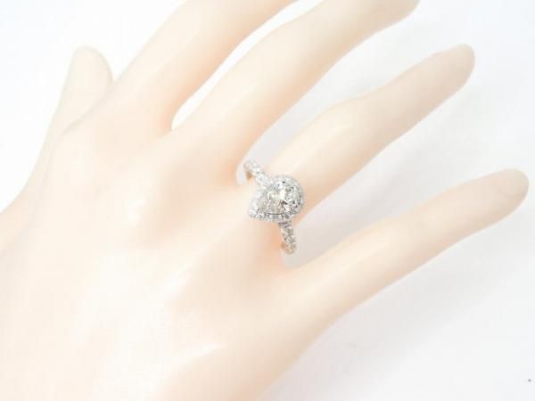 ペアシェイプダイヤモンドリング D 1.008ct J-SI2 0.43ct Pt950 ペアシェイプダイヤモンドリング D 1.008ct J-SI2 0.43ct Pt950