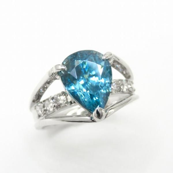 ブルージルコン ダイヤモンドリング ZI 4.55ct D 0.31ct Pt950 ブルージルコン ダイヤモンドリング ZI 4.55ct D 0.31ct Pt950
