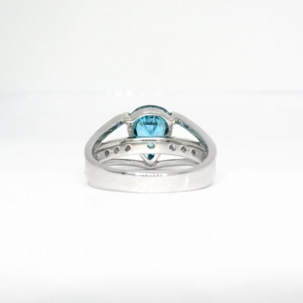 ブルージルコン ダイヤモンドリング ZI 4.55ct D 0.31ct Pt950 ブルージルコン ダイヤモンドリング ZI 4.55ct D 0.31ct Pt950