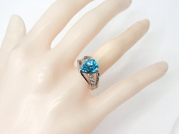 ブルージルコン ダイヤモンドリング ZI 4.55ct D 0.31ct Pt950 ブルージルコン ダイヤモンドリング ZI 4.55ct D 0.31ct Pt950