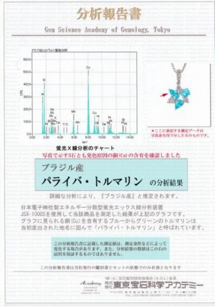 ブラジル産パライバトルマリン ダイヤモンドネックレス PA 0.17 ブラジル産パライバトルマリン ダイヤモンドネックレス PA 0.17