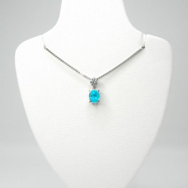 ブラジル産パライバトルマリンダイヤモンドネックレス PA 0.48ct ブラジル産パライバトルマリンダイヤモンドネックレス PA 0.48ct