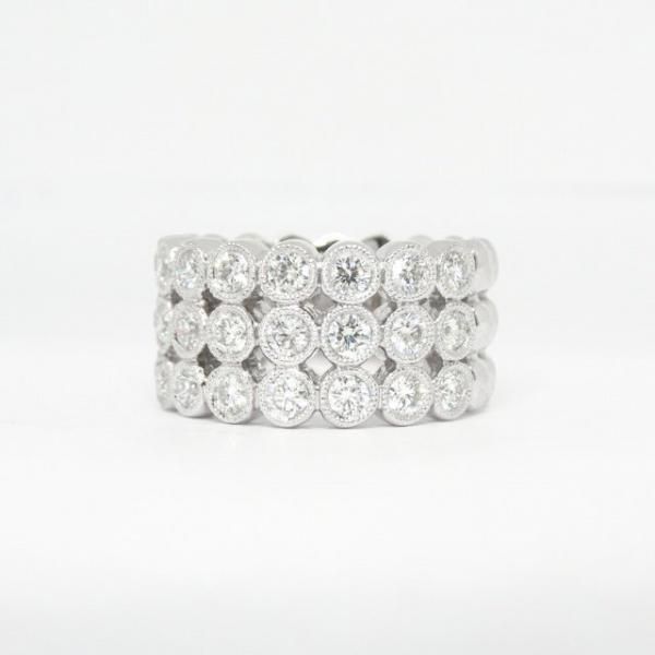 1ct 18K WG 18.5号　ホワイトダイヤモンドミステリーセッティング 1ct 18K WG 18.5号ホワイトダイヤモンドミステリーセッティング