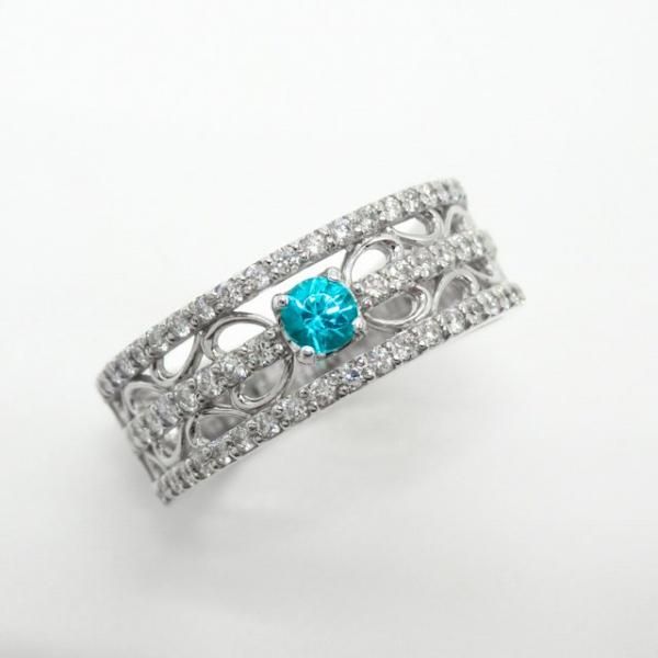ブラジル産パライバトルマリン ダイヤモンドリング PA 0.12ct D ブラジル産パライバトルマリン ダイヤモンドリング PA 0.12ct D