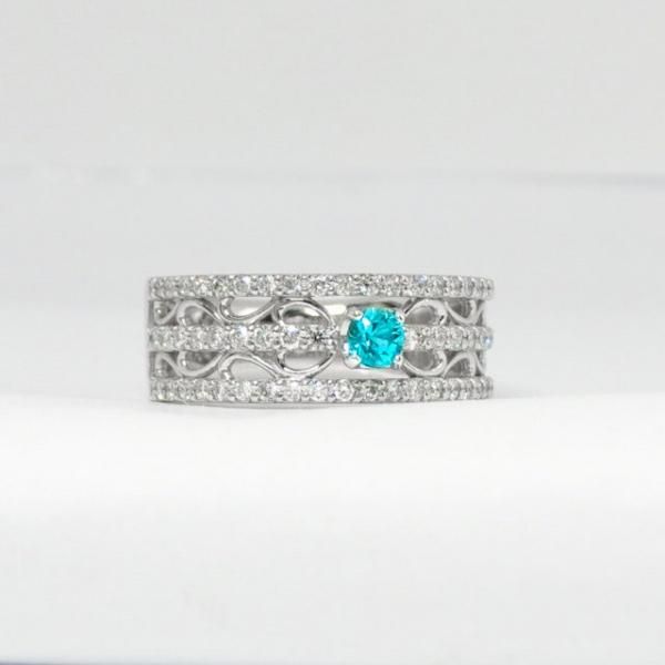 ブラジル産パライバトルマリン ダイヤモンドリング PA 0.12ct D ブラジル産パライバトルマリン ダイヤモンドリング PA 0.12ct D