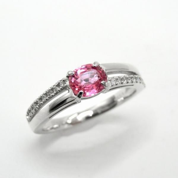 パパラチアサファイア ダイヤモンドリング PDS 0.624ct D 0.08ct パパラチアサファイア ダイヤモンドリング PDS 0.624ct D 0.08ct