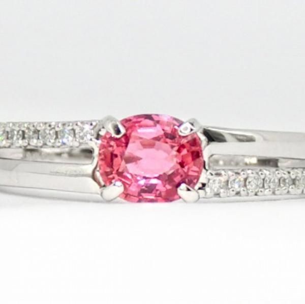 パパラチアサファイア ダイヤモンドリング PDS 0.624ct D 0.08ct パパラチアサファイア ダイヤモンドリング PDS 0.624ct D 0.08ct