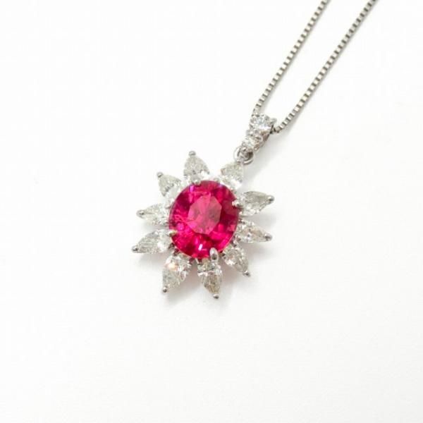 非加熱ルビー ペアシェイプダイヤモンドネックレス R 1.22ct D 非加熱ルビー ペアシェイプダイヤモンドネックレス R 1.22ct D