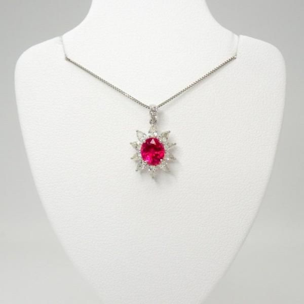 非加熱ルビー ペアシェイプダイヤモンドネックレス R 1.22ct D 非加熱ルビー ペアシェイプダイヤモンドネックレス R 1.22ct D