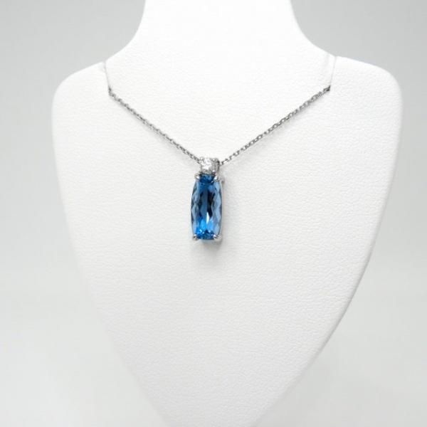 サンタマリアアクアマリン ダイヤモンドネックレス AQ 1.78ct D サンタマリアアクアマリン ダイヤモンドネックレス AQ 1.78ct D
