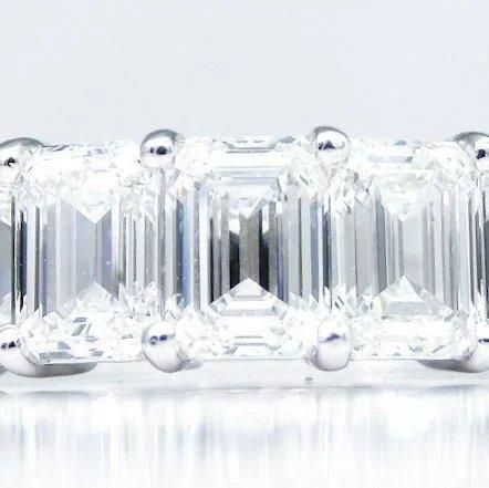 エメラルド pt950 ハーフエタニティリング エメラルドカットダイヤモンド ハーフエタニティリング D 1.61ct