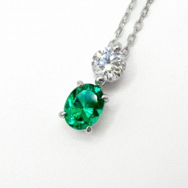 コロンビア産エメラルド ダイヤモンドネックレス EM 0.33ct F-1 コロンビア産エメラルド ダイヤモンドネックレス EM 0.33ct F-1