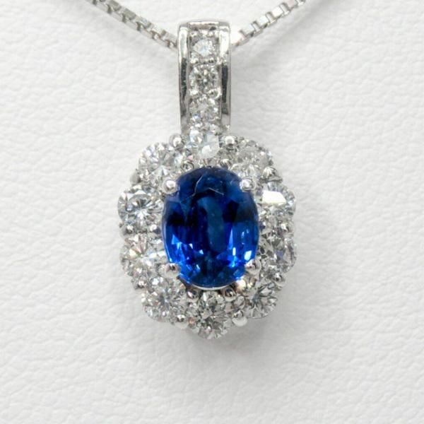 国産品 SA ダイヤモンドネックレス ブルーサファイア 1.05ct 0.61ct D ダイヤモンド