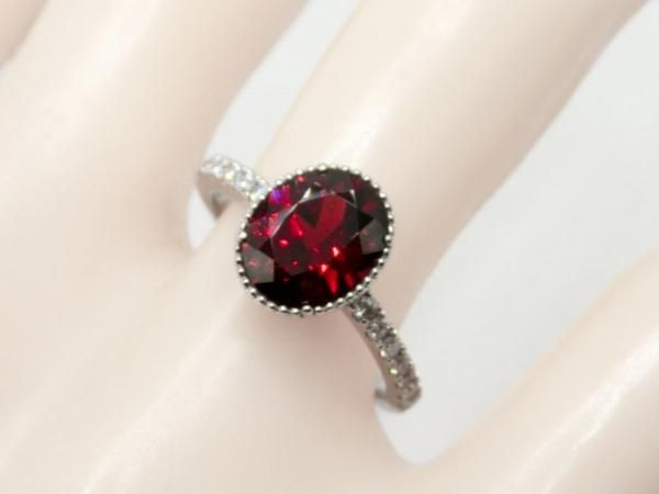 ガーネット ダイヤモンドリング GA 2.24ct D 0.20ct Pt950 日独 ガーネット ダイヤモンドリング GA 2.24ct D 0.20ct Pt950 日独