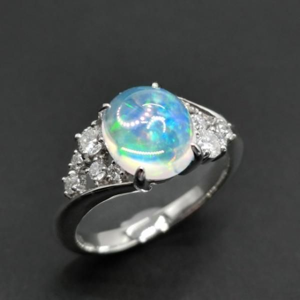 ウォーターオパール ダイヤモンドリング OP 1.25ct D 0.27ct ウォーターオパール ダイヤモンドリング OP 1.25ct D 0.27ct