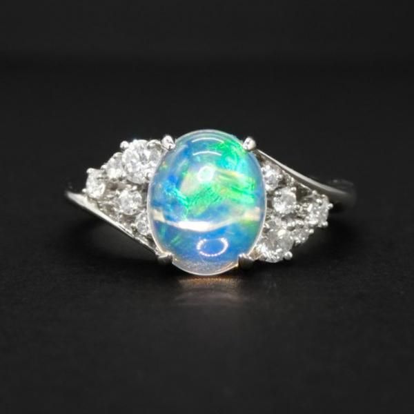 ウォーターオパール ダイヤモンドリング OP 1.25ct D 0.27ct ウォーターオパール ダイヤモンドリング OP 1.25ct D 0.27ct