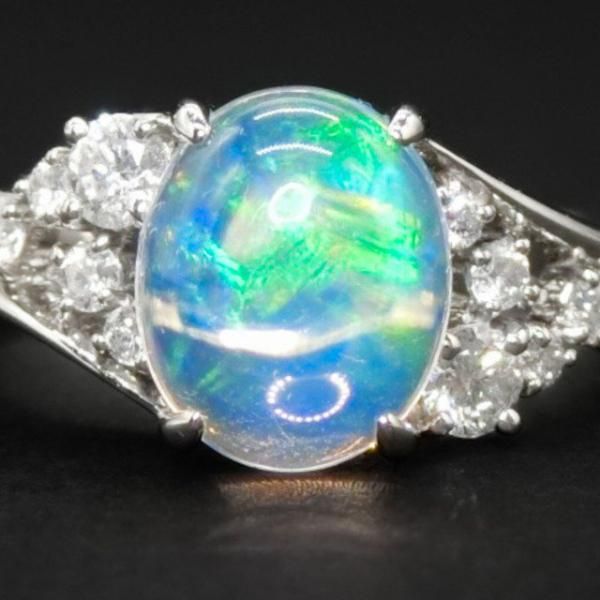 ウォーターオパール ダイヤモンドリング OP 1.25ct D 0.27ct ウォーターオパール ダイヤモンドリング OP 1.25ct D 0.27ct