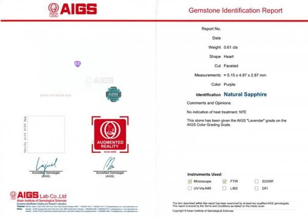 非加熱ラベンダーカラーサファイア ダイヤモンドリング SA 0.61