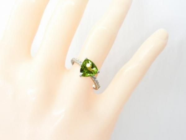 トリリアントペリドット ダイヤモンドリング PE 1.52ct D 0.21ct