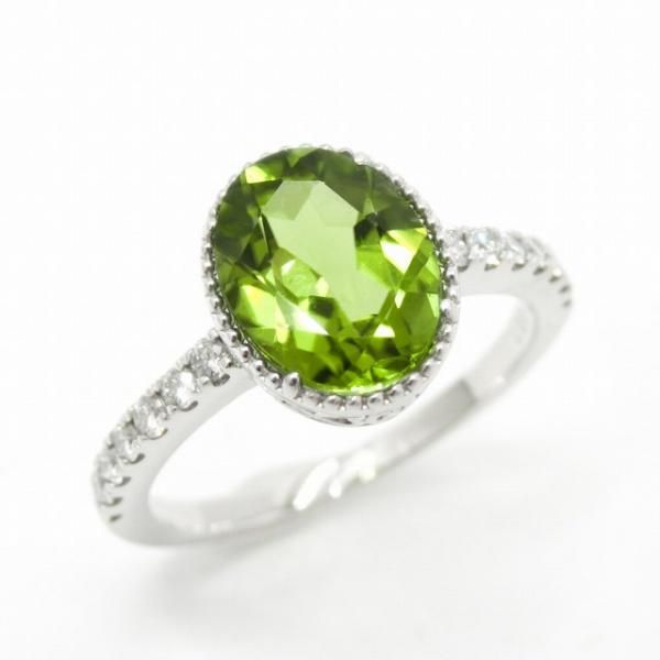 ペリドット ダイヤモンドリング PE 1.89ct D 0.20ct Pt950 日独 ペリドット ダイヤモンドリング PE 1.89ct D 0.20ct Pt950 日独