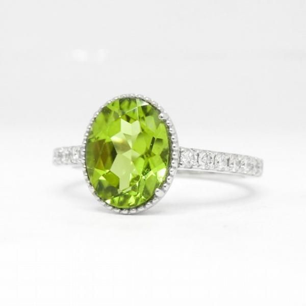 ペリドット ダイヤモンドリング PE 1.89ct D 0.20ct Pt950 日独