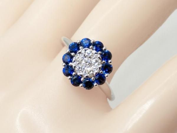 ダイヤモンド サファイアリング サファイアxダイヤモンド プラチナリング S: 1.95 ct D: 1.08ct