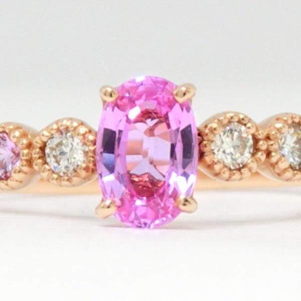 ピンクサファイア ダイヤモンドリング PS 0.62ct D 0.14ct K18PG ピンクサファイア ダイヤモンドリング PS 0.62ct D 0.14ct K18PG