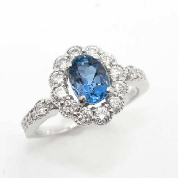 サンタマリアアクアマリン ダイヤモンドリング AQ 0.728ct D サンタマリアアクアマリン ダイヤモンドリング AQ 0.728ct D