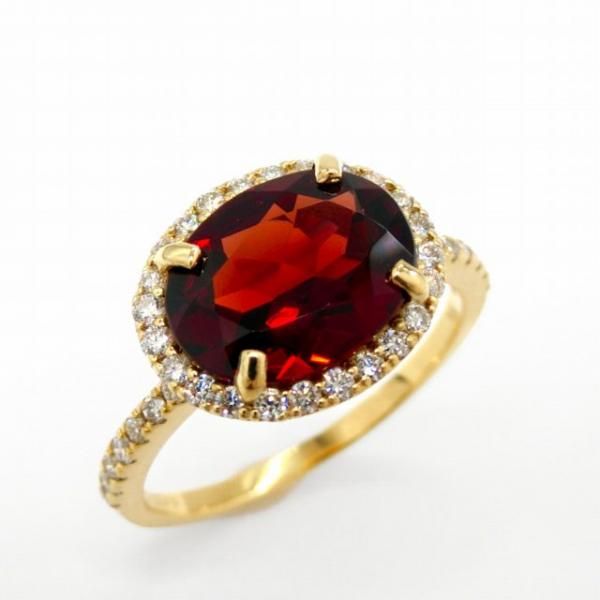 ガーネット ダイヤモンドリング GA 2.69ct D 0.26ct K18YG 日独 ガーネット ダイヤモンドリング GA 2.69ct D 0.26ct K18YG 日独
