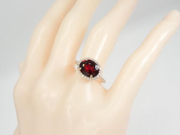 ガーネット ダイヤモンドリング GA 2.69ct D 0.26ct K18YG 日独 ガーネット ダイヤモンドリング GA 2.69ct D 0.26ct K18YG 日独