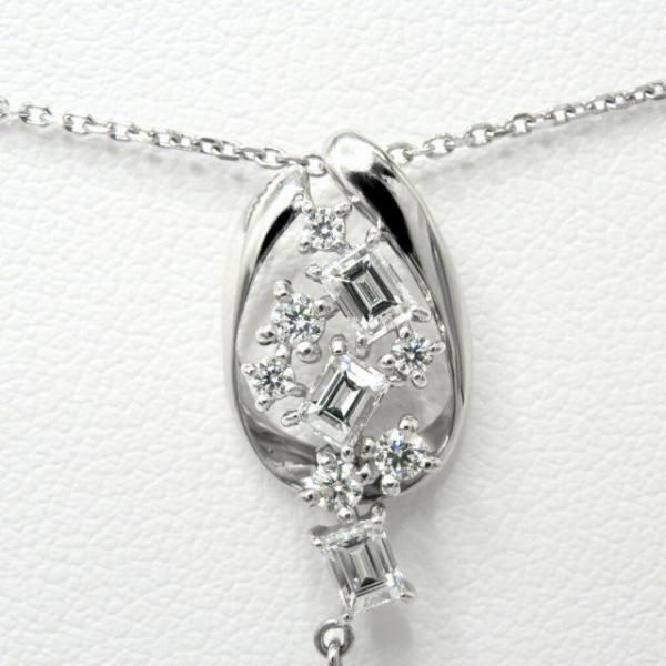 PT950 D0.30ct バタフライ バゲットダイヤモンド ネックレス
