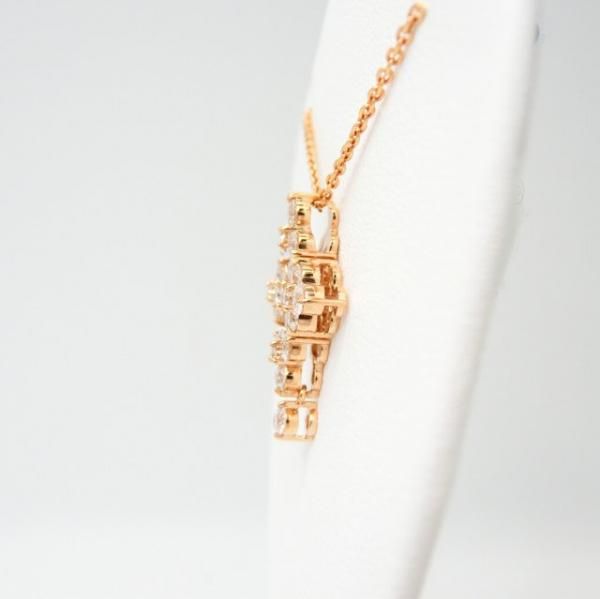 ワールド オンラインストア クロスモチーフダイヤモンドネックレス D 1.25ct 45cm K18PG ピンクゴールド