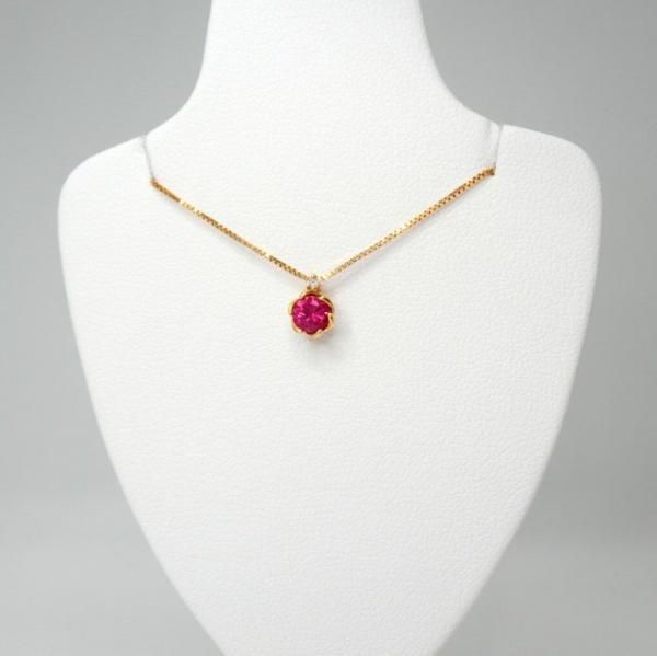 ルビー ダイヤモンドネックレス R 0.35ct D 0.01ct 45cm K18YG ルビー ダイヤモンドネックレス R 0.35ct D 0.01ct 45cm K18YG