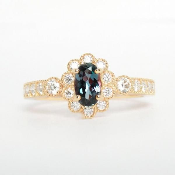 ブラジル産アレキサンドライト ダイヤモンドリング AX 0.42ct D ブラジル産アレキサンドライト ダイヤモンドリング AX 0.42ct D