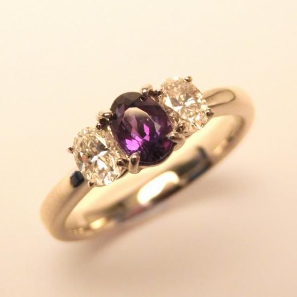 ブラジル産アレキサンドライト ダイヤモンドリング AX 0.44ct D ブラジル産アレキサンドライト ダイヤモンドリング AX 0.44ct D