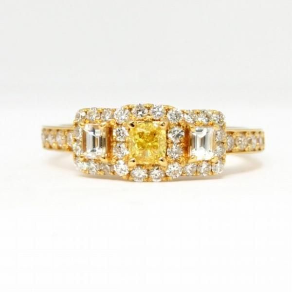 ファンシーインテンスイエローダイヤモンドリング D 0.233ct FIY-VVS2