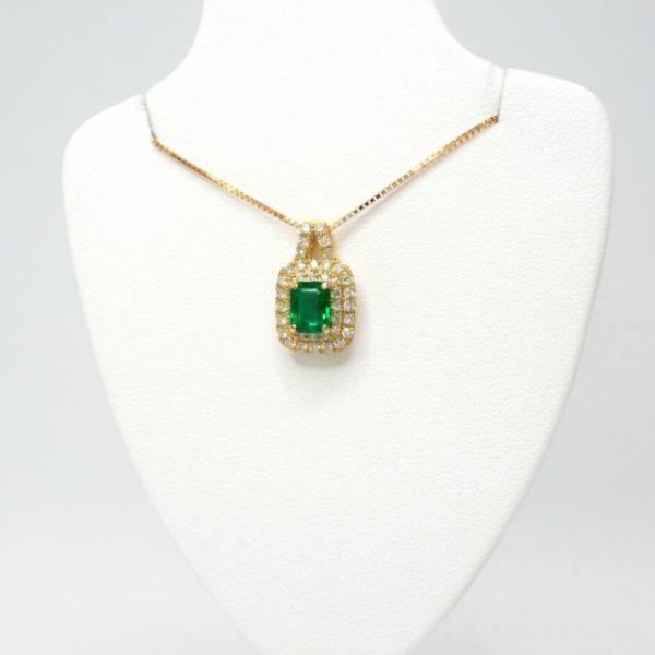 コロンビア産エメラルド ダイヤモンドネックレス EM 0.65ct F-1 コロンビア産エメラルド ダイヤモンドネックレス EM 0.65ct F-1